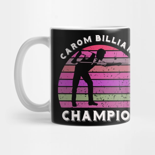 Carom billiards champion - retro sunset by BB Funny Store